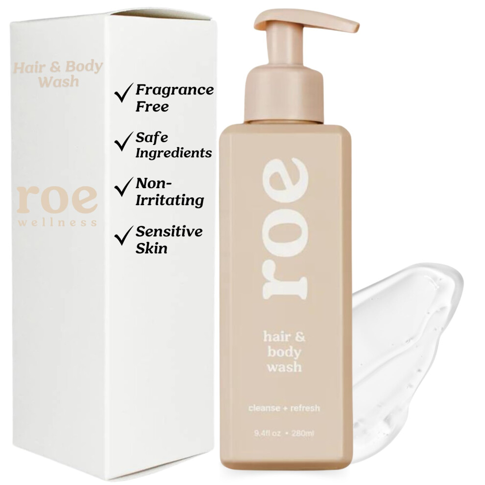 Roe Wellness Duschgel Und Shampoo Fr Kleinkinder Und Babys, Feuchtigkeitsspendende, Saubere Inhaltsstoffe, Geeignet Fr Empfindliche Haut, Par-image