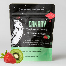 Kanarische Nano-Hydroxylapatit-Zahnpasta-Tabletten Erdbeer-Kiwi  remineralisierende, fluoridfreie, ganz natrliche Tabs mit Xylitol  ideal fr Kind