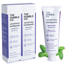 Dentifricio sensibile a Humble Co. - dentifricio libero fluoruro di fluoruro di lancia naturale per respiro fresco e aiuta a rimuovere il dentifricio