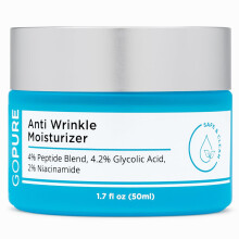 goPure Glyco-Peptide Anti Wrinkle Face Cream - Hyaluronic Acid Moisturizer for Face with Glycolic Acid  Peptides  and Vitamin E - Hydrating Facia