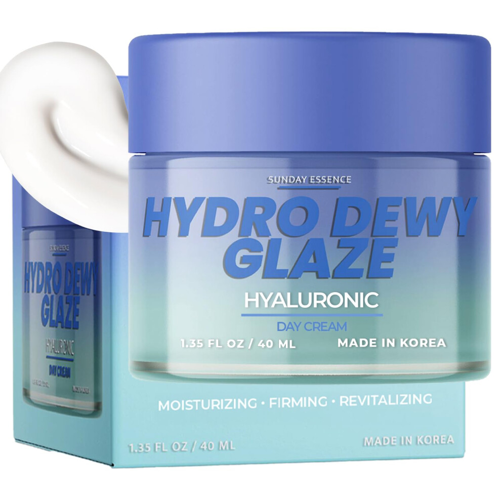 Sunday Essence Hyaluronic Acid Day Cream - Dermatologist Tested Anti-Aging Korean Skin Care Hydrates & Smooths Dry Skin Improves Texture & Fi