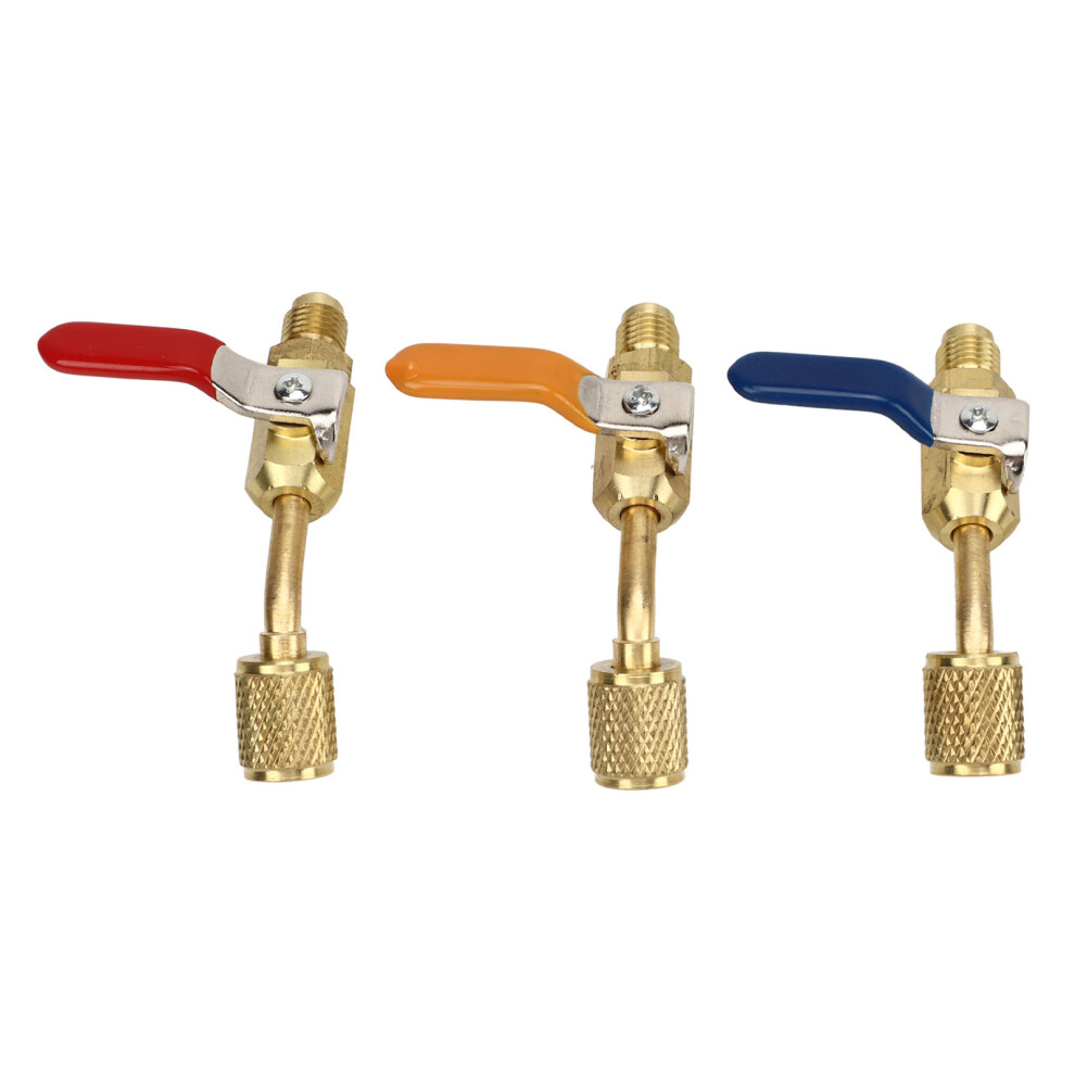 6Pcs Refrigerant Angled Compact Ball Valve Fit For R410a R134a R12 R22 R502 Ac Hvac Refrigeration Charging Hoses 6911319337722