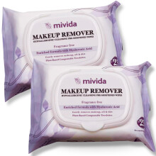 mivida Hypoallergeniske makeupfjernerservietter | 2 Pakke med 25 Count | Biologisk nedbrydelige ansigtsrensende makeupfjerner Ansigtsservietter m