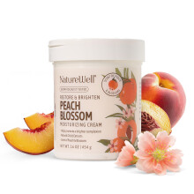 NATURE WELL Peach Blossom Restore & Brighten Feuchtigkeitscreme fr Gesicht und Krper, angereichert mit Pfirsichextrakt, Niacinamid und Hyaluronsur