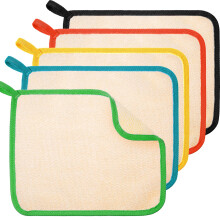 Tatuo 5 Pcs Exfoliating Face and Body Wash Cloths Towel Weave Bath Cloth Exfoliating Scrub Cloth Massage Bath Cloth for Women and Men 10.63 x 9.