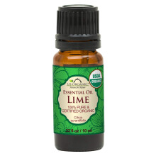 US Biologische Limoen Etherische Olie - Gecontroleerd Biologisch, Stoomgedistilleerd - Met Euro druppelaars (10 ml / .33 fl oz)