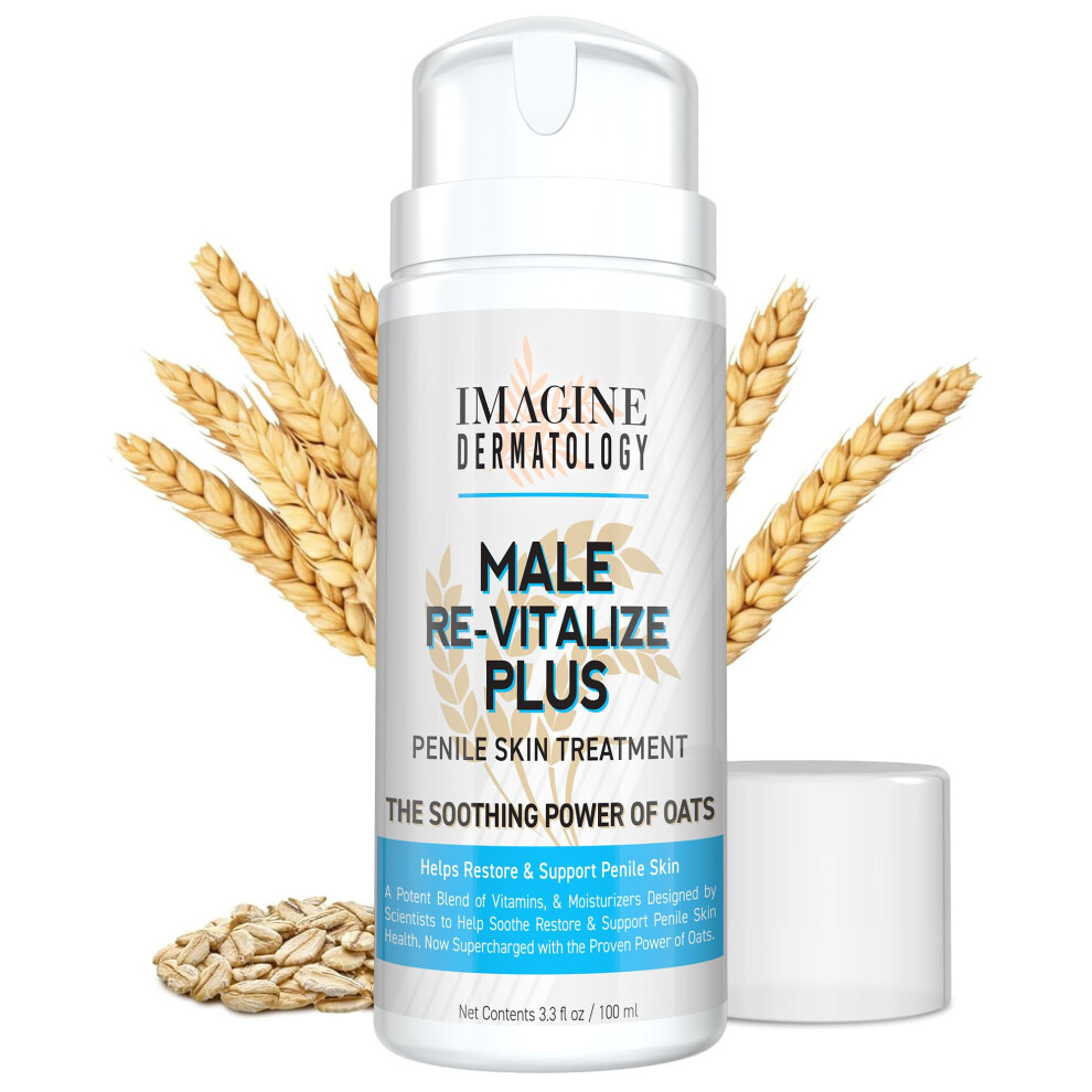 Imagine Dermatology Male Re-Vitalize PLUS - Oats Penile Health Cream for Men - Relieve Restore and Support Skin - Moisturizing Penile Cream - TS