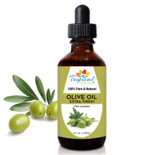 Tropisches holistisches extra natives Bio-Olivenl 4 Unzen  kaltgepresst, unraffiniert  zur Massage von Gesichtshaut, Haar und trockener Kopfhaut