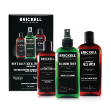 Brickell Men's Daily Face Cleanse Routine fr fettige Haut, alkoholfreies Toner-Gel, Gesichtswasch- und Feuchtigkeitscreme, natrlich und organisch,
