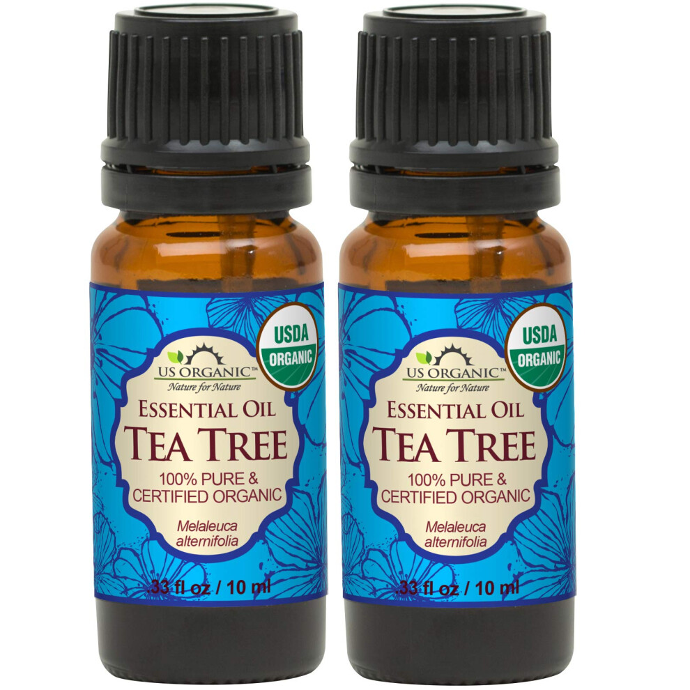 Us Organic 100% Pure Tea Tree Essential Oil, Steam Distilled, Usda Certified Organic, For Hair, Skin, Scalp, Foot, Toenails, And More. Sourced From So