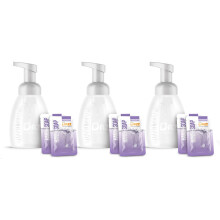 Dazz Schumende Handseife, Starter-Set fr das ganze Haus (3 wiederverwendbare Schaumflaschenspender, 6 Tablettenpckchen), flssiges Handwaschmittel
