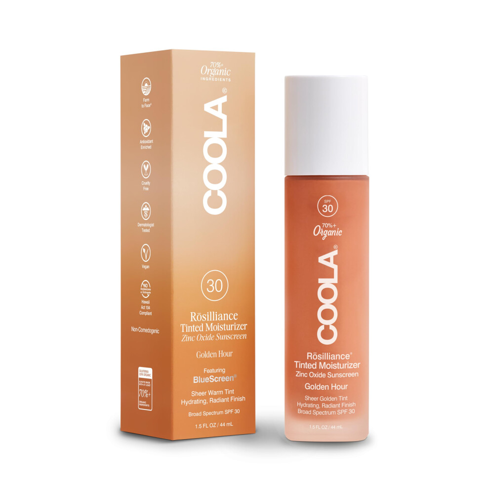 COOLA Organic Rosilliance BB Cream with SPF 30 Tinted Moisturizer Sunscreen & Foundation Dermatologist Tested Golden Hour 1.5 Fl Oz-image-OPC-PDTTG7Y-NEW