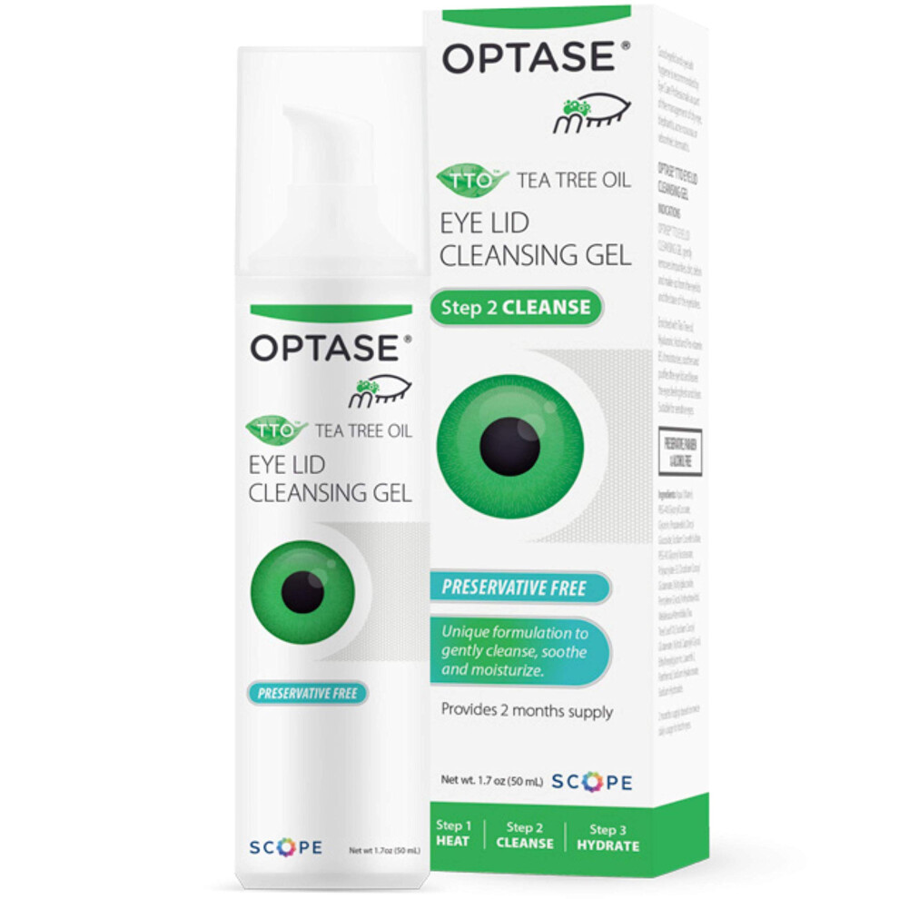 Optase Tto Eye Lid Cleansing Gel - Tea Tree Oil Eyelid Cleanser For Dry Eye Relief - Preservative Free Natural Ingredients - Soothes Dry Eye And