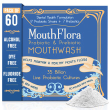 BURABFLORA - BULDASHWASH PROBIOTICO E PREBIOTICO | Formulazione della salute dentale | 17 ceppi probiotici + 7 Prebiotici | 35 miliardi di CFU | Form