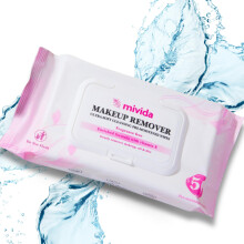 mivida Hypoallergeniske makeupfjernerservietter med E-vitamin | Alkoholfri Duftfri | Fjerner sknsomt makeup, olie og snavs | Praktisk flip top-p