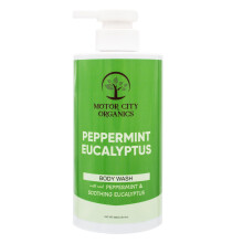 Motor City Organics Pfefferminz-Eukalyptus-Krperwaschmittel | Angereichert mit Pfefferminze und Eukalyptus 16,9 oz | Sanfte Formel | Fr alle Haut