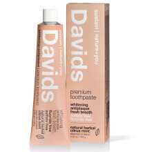 Davids Naturzahnpasta, Premium Zahnpasta, Aufhellend + Anti-Plaque, Natürlich Kräuter-Zitrus-Minze, 5,25 oz (149 g)