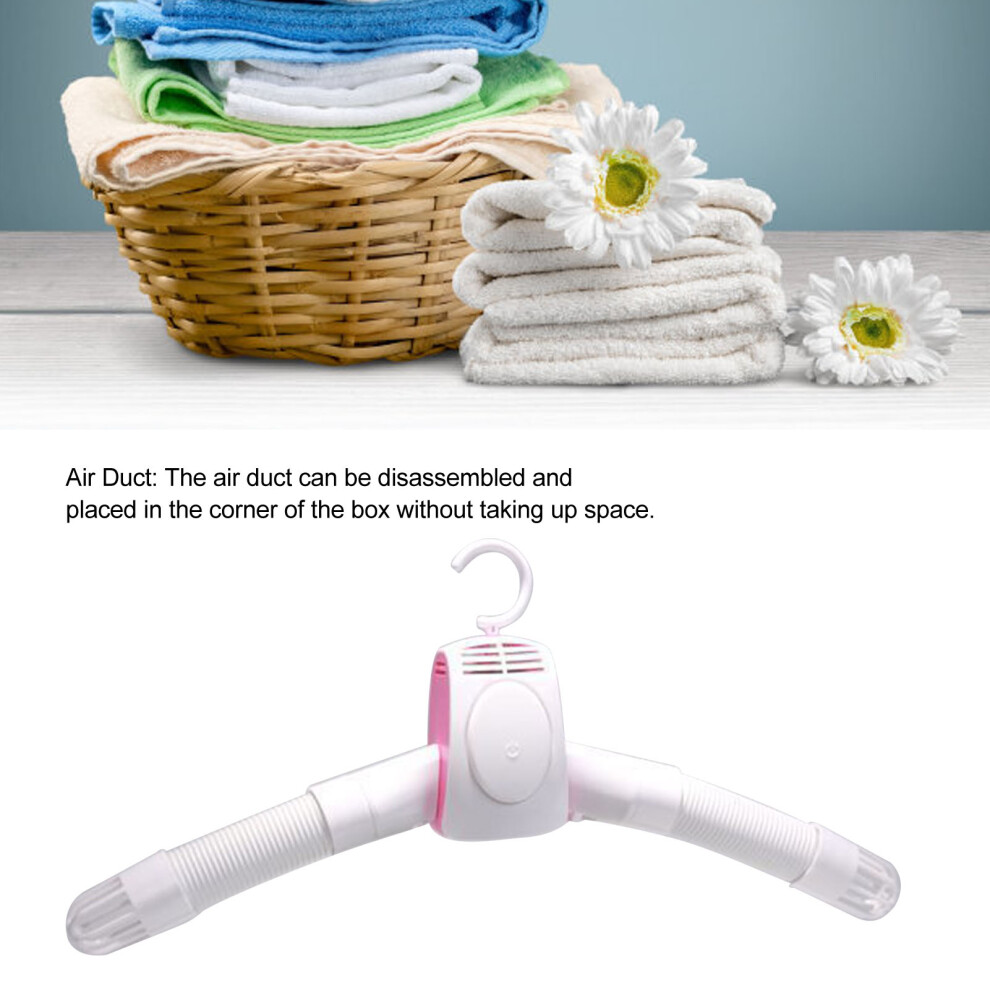 Portable Travel Electric Clothes Dryer Hanger Smart Shoes Clothes Rack Hanger Electric Dryer Machine White Pink EU Plug