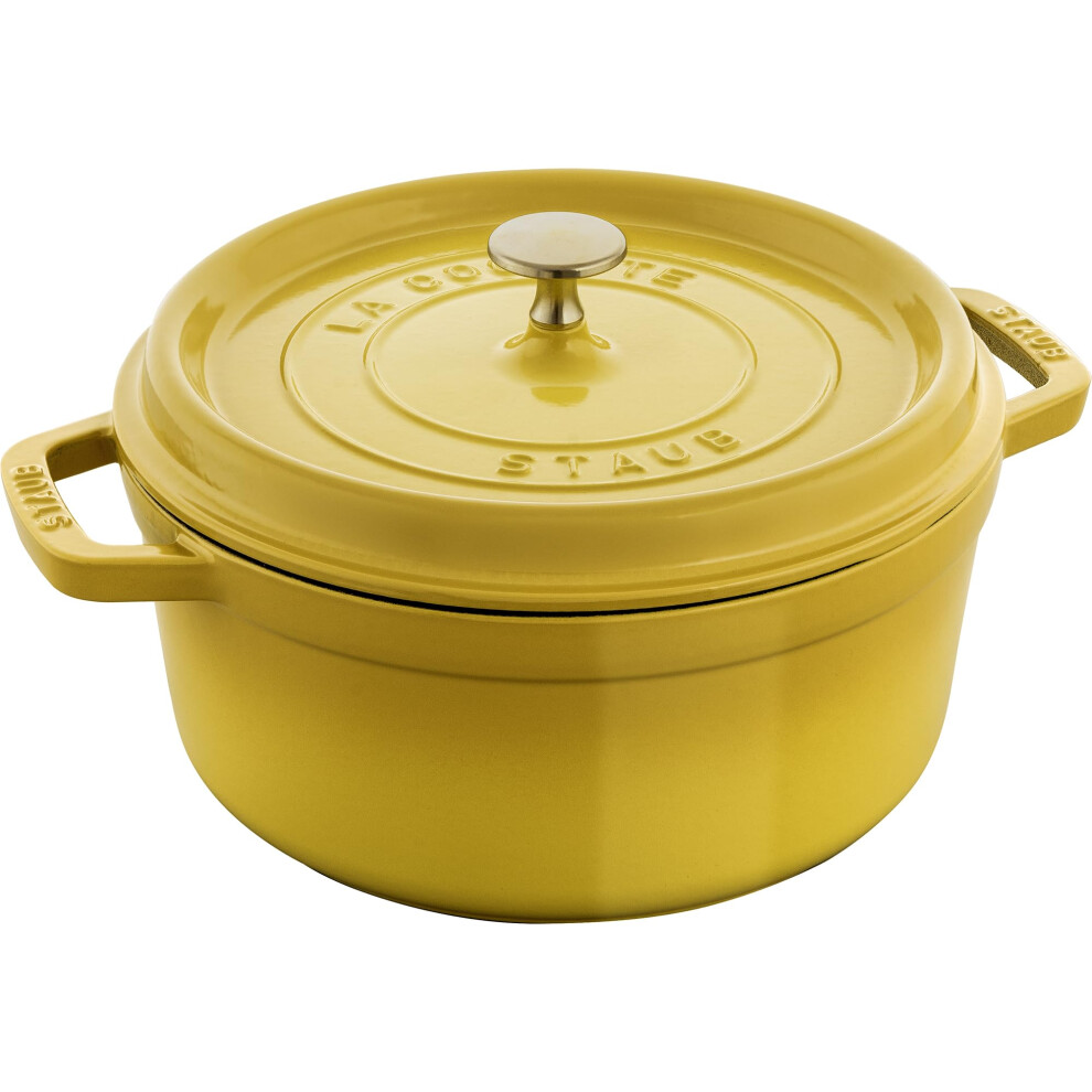 Photos - Bakeware Staub Cast Iron 4-qt Round Dutch Oven - Citron 1029060