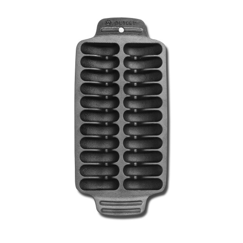 Outset 76375 Shrimp Cast Iron Grill and Serving Pan   Black