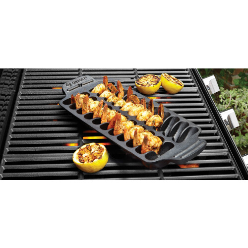 Outset 76375 Shrimp Cast Iron Grill and Serving Pan   Black 2