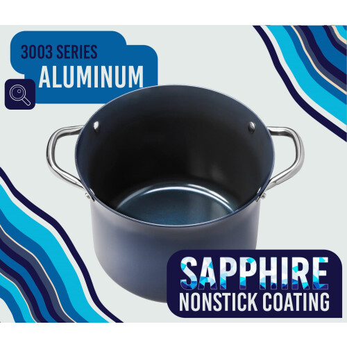 CONCORD Sapphire Nonstick 7 Quart Stock Pot Cookware Set (Induction Compatible) 2