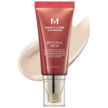 MISSHA M Perfect BB Cream Nr. 21 Hellbeige fr strahlende Haut LSF 42 PA +++ 1,69 Fl Oz  Getnte Feuchtigkeitscreme fr das Gesicht mit LSF