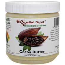 Essential Depot Kakaobutter - Roh - Unraffiniert - 100% rein - Natürlicher Kakaoduft - 1 lb