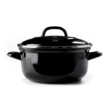BK Indigo Aluminum Heavy-Gauge Carbon Steel Induction 5.5QT Nonstick Glaze Dutch Oven Dishwasher Safe Black