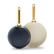 GreenPan Reserve hrdanodiseret sund keramisk nonstick 10"""" og 12"""" stegepande st guldhndtag PFAS-fri Opvaskemaskine sikker ovn sikker Twilight
