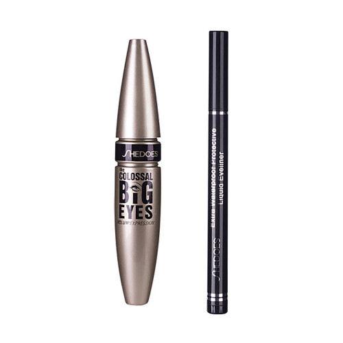 Wimperntusche & Eyeliner Set 10 ml Schwarz wasserdicht 1