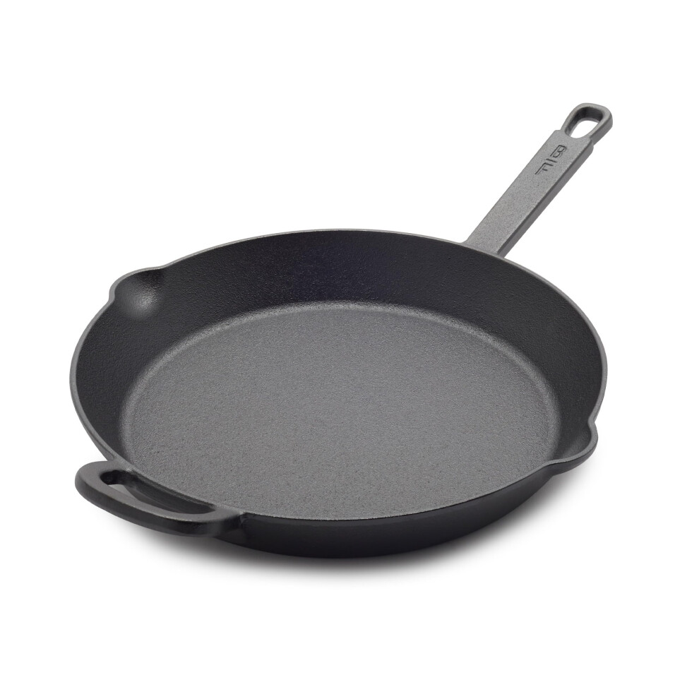 GreenPan x Bobby Flay 12 Cast Iron Pre-Seasoned Skillet with Helper Handle Professional Grade Heavy Duty Induction Suitable Versatile Stoveto