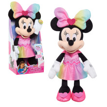 Disney Junior Minnie Mouse Sparkle en Zing 33 cm Pluche met Lichten en Geluiden, Officiële Kinderspeelgoed vanaf 3 Jaar