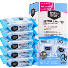Berkley Jensen Makeup Remover Wipes 125 Rensehndklder Ultra-blde rensende ansigtshndklder til vandtt makeup Alkoholfri plantebaserede flip-