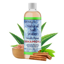 Enxaguatrio bucal de gua salgada do Himalaia rosa natural Dale Audrey | Sabor Canela Orgnica I Sem Flor Refresca o Hlito | Sem lcool e crue