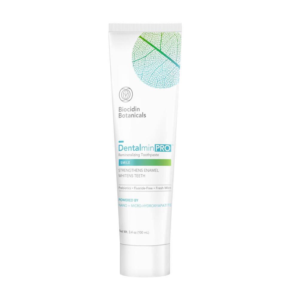 Biobotanische Forschung Biocidin Dentalmin Pro Remineralizing Toothpaste - Fluoride Free Teeth Whitening Toothpaste - With Enamel-Strengthening Hydroxyapatite & Prebiot