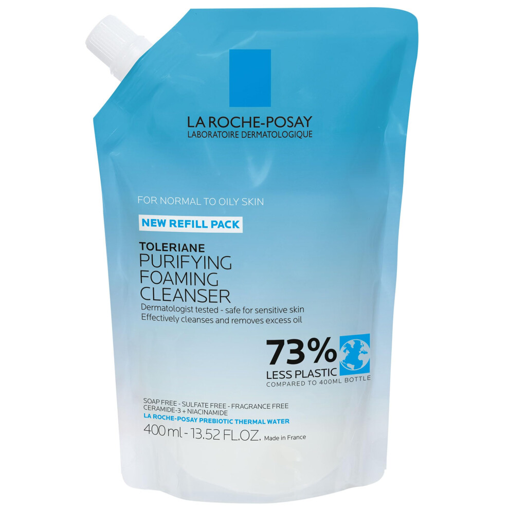 La Roche-Posay Toleriane Purifying Foaming Facial Cleanser | Niacinamide + Ceramides + Prebiotic Thermal Water | Oil Free Face Wash For Oily Skin