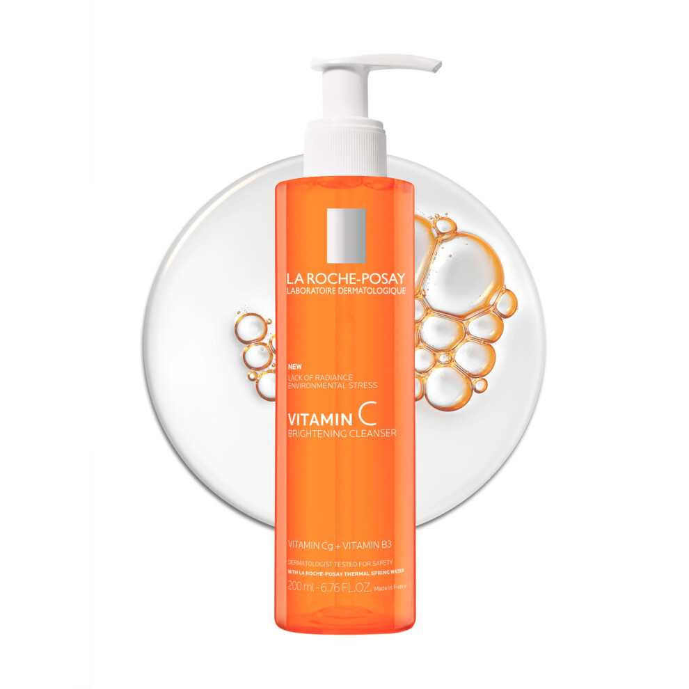 La Roche-Posay Vitamin C Brightening Face Wash  Gentle Foaming Facial Cleanser with Vitamin Cg and Vitamin B3 to Brighten and Even Skin Tone  Vit