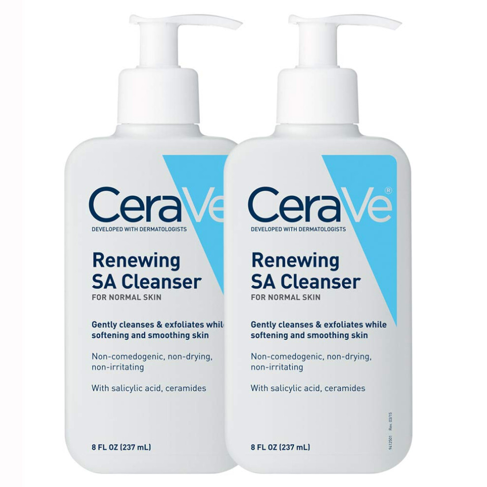 Cerave Salicylic Acid Cleanser | Pack De 8 Onces De 2 | Renouveler Le Lavage Du Visage Exfoliant Avec De La Vitamine D Pour Une Peau Rugueuse Et-image