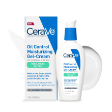 CeraVe Oil Control Moisturizing Gel-Cream | Ansiktsfuktighetskrm fr fet hud | Niacinamid hyaluronsyra och oljeabsorberande teknologi fr att t
