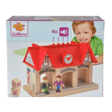 Eichhorn Wooden Soundstation for Trains Sets (4 Piece) Brown