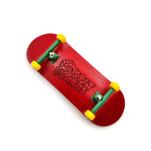 SPITBOARDS 34 mm Fingerboard Complete Wood Pro Set-Up (Pre-Assembled 5-Layers) Pro Trucks CNC Bearing Wheels Foam Grip Tape (Deck: Red Truc