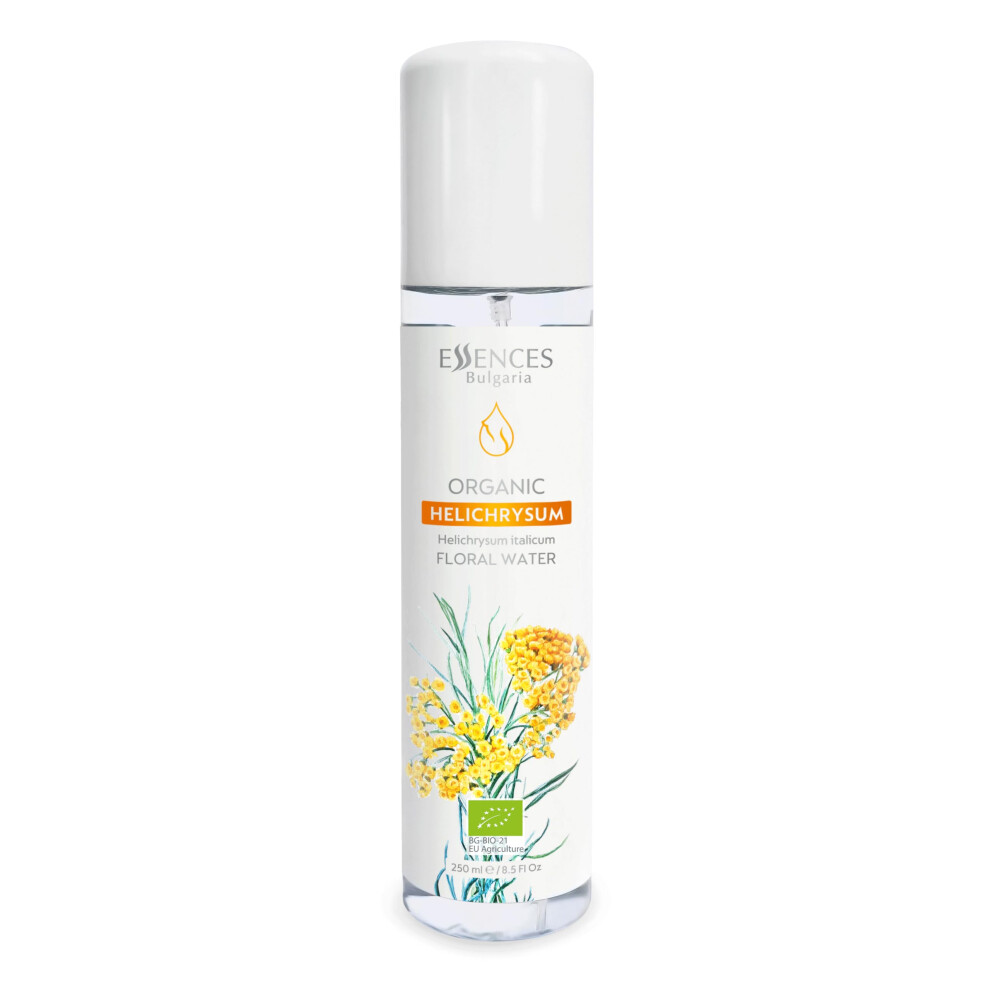 Essence Bulgaria Organic Helichrysum Floral Water 8,5 Fl Oz | 250 Ml | Pro Skvrny Vrsky Jemn Linky A Tmav Skvrny | Mlha Proti Strnut | Pletov R-image