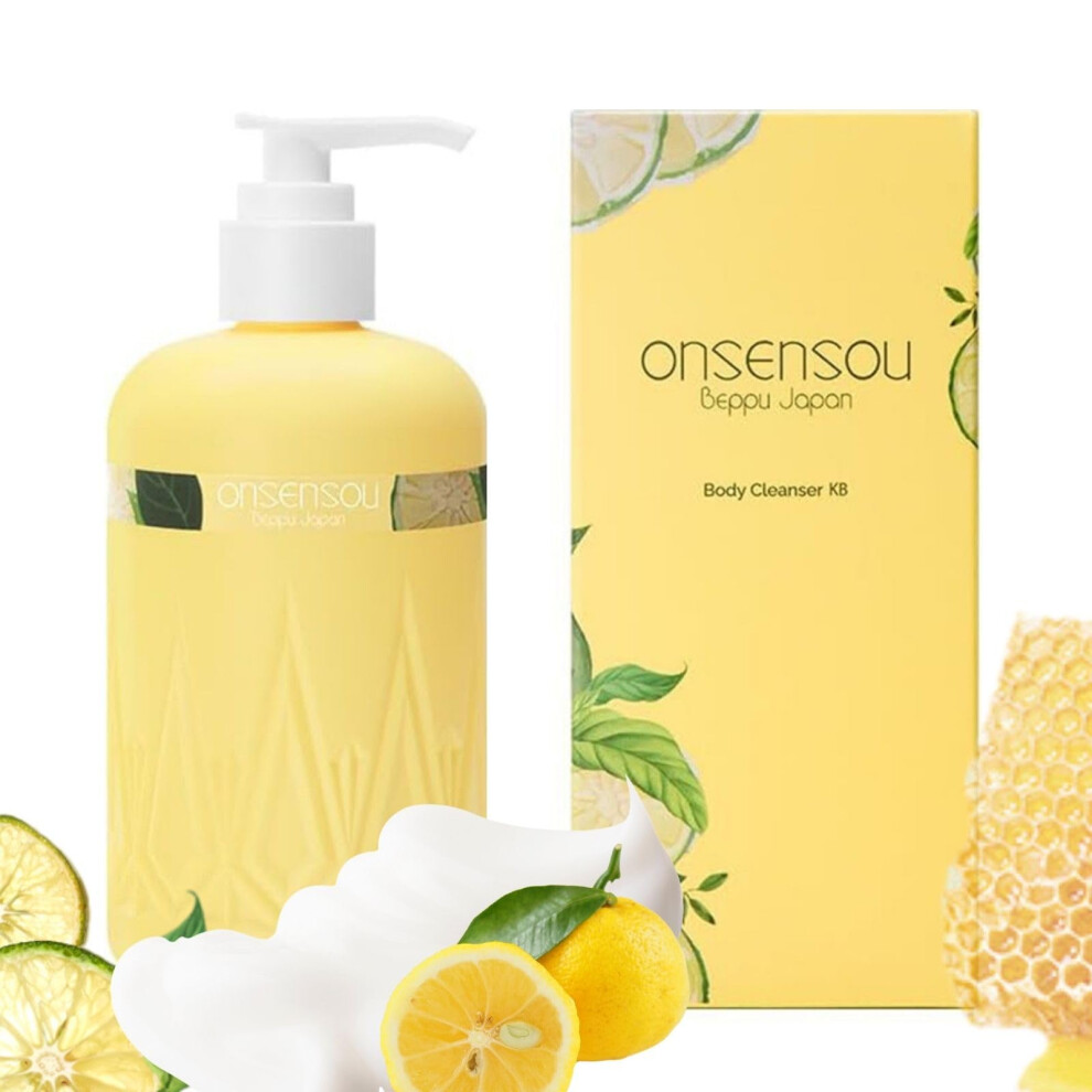 ONSENSOU Kabosu Japanese AHA Body Wash with Hot Spring Yeast & Green Algae Extract  Moisturizing Foam Cleanser in Pump Bottle for Women  Spa-Qual-image-OPC-PHTH5QH-NEW