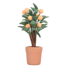 1:12-Maßstab Puppenhaus-Bonsai orange Keramik-Ton 7 cm