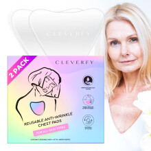 Almofadas de silicone para rugas no peito CLEVERFY para dormir reutilizveis ????(2 unidades em formato de V) - Almofadas para o peito anti-rugas