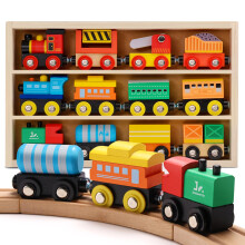 Conjunto de trem de madeira SainSmart Jr. 12 peas - brinquedos de trem com caixa de armazenamento Trens de brinquedos magnticos compatveis com