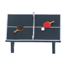 1:12 Harz-Puppenhaus-Tischtennis-Set, 7,5 5 cm