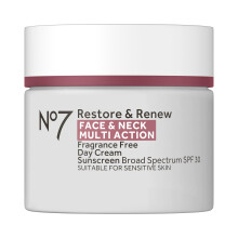 No7 Restore & Renew Multi Action SPF 30 denn krm na oblicej a krk - Zpevnujc a hydratacn hydratacn krm na oblicej s kyselinou hyaluronovou, kt