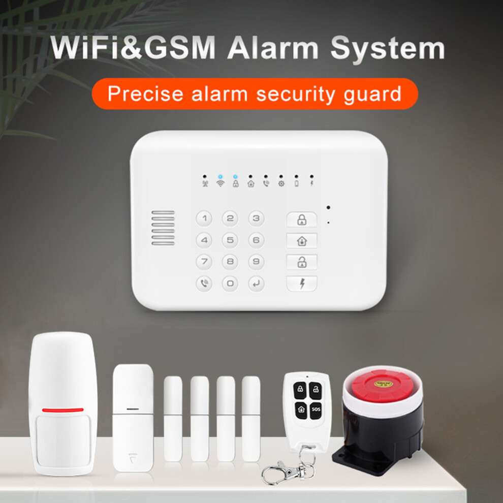 Security Alarm System Kit Auto Dial 2GSM+WiFi Home Security Wireless Alarm System GSM Home Security Alarm System Motion Sensor Door/Window
